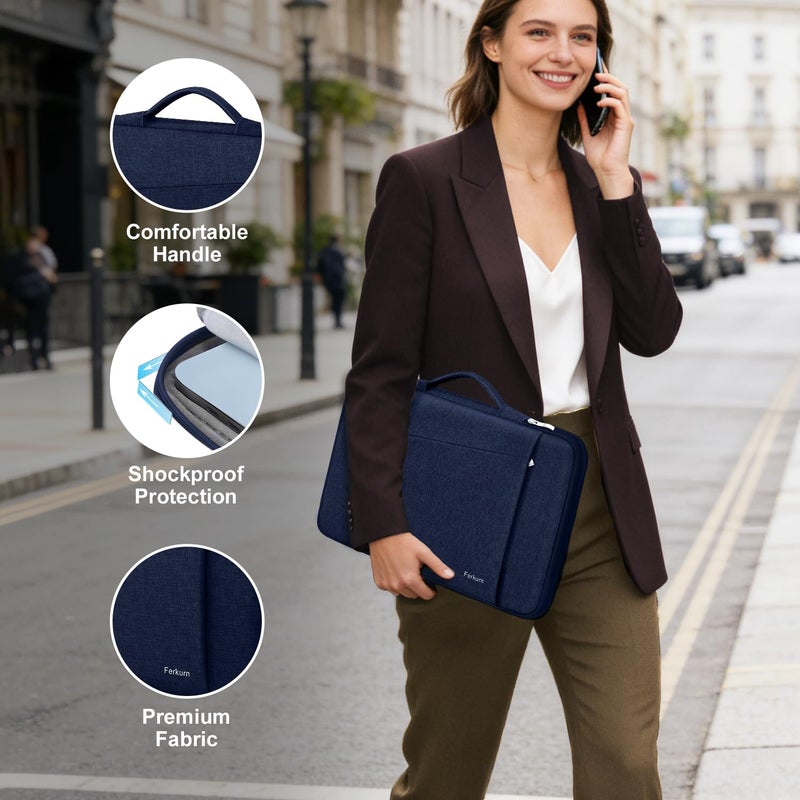 Ferkurn Laptop Case Sleeve for Men Women Chromebook Case Compatible with MacBook Air/Pro Lenovo Surface HP Dell ASUS Acer, 15.6 inch, Blue - Image 4